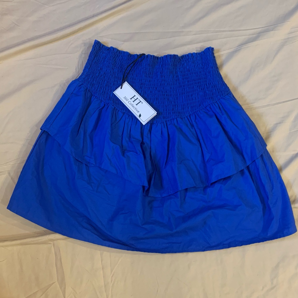 HT 360 Collective Royal Blue Layered Ruffle Mini Skirt